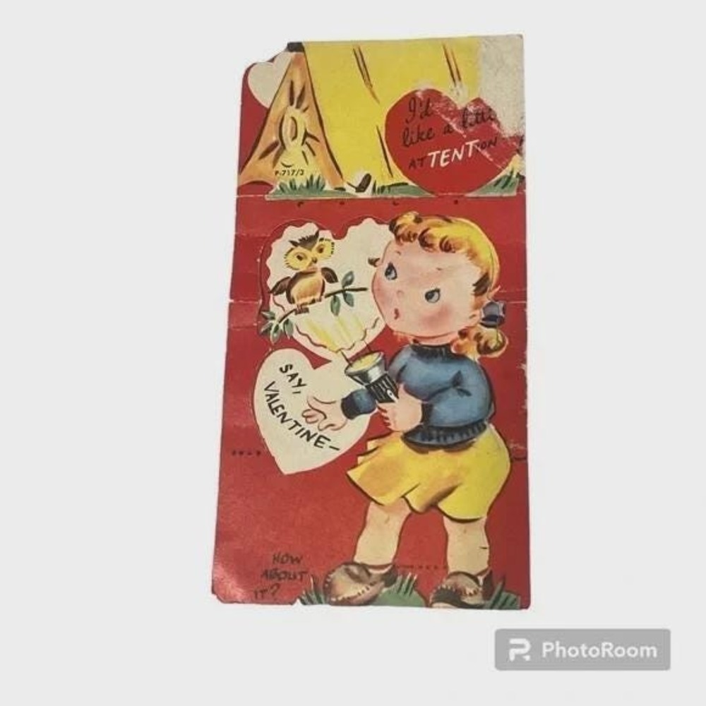 Vintage Valentines Card I'd Like a Little Attention